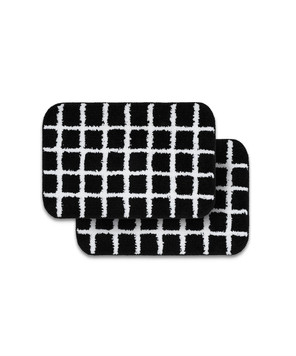 Checkered Bath Mat Pack of 2