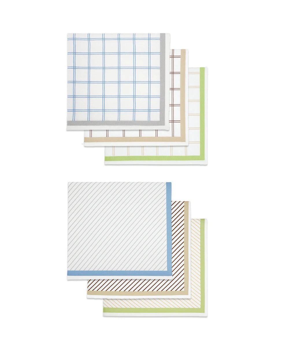 Aluvera Hand kerchief | geometric texture | 40 X 40 cm | Pack of 6