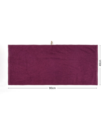Banana Terry Gym Towel | 400 GSM | 40 X 90 cm | Pack of 2 | Jet Black and Burgundy