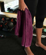 Banana Terry Gym Towel | 400 GSM | 40 X 90 cm | Pack of 2 | Jet Black and Burgundy