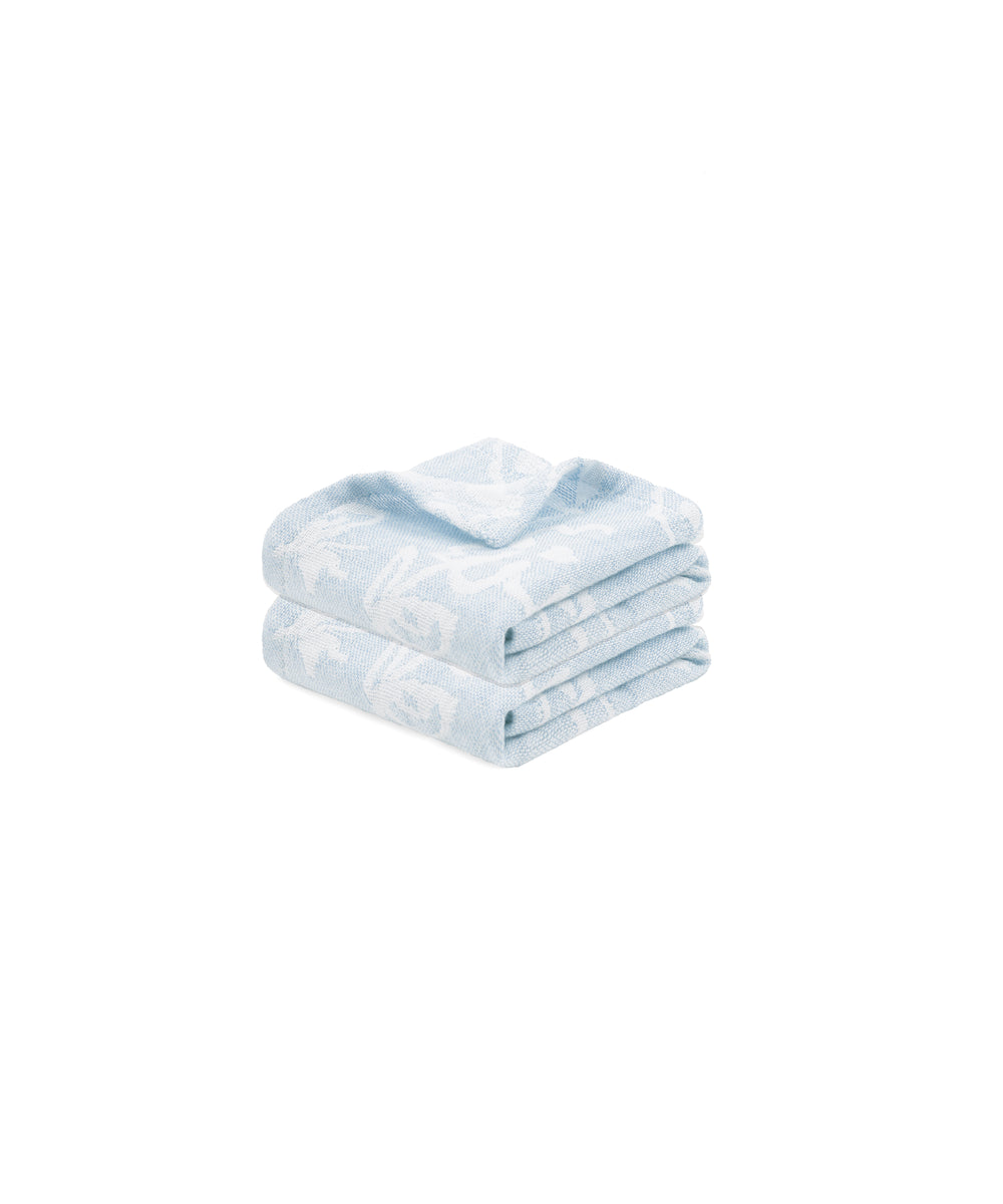 Banana Jacquard Floral Face Towel | 210 GSM | 30 X 30 cm | Pack of 2