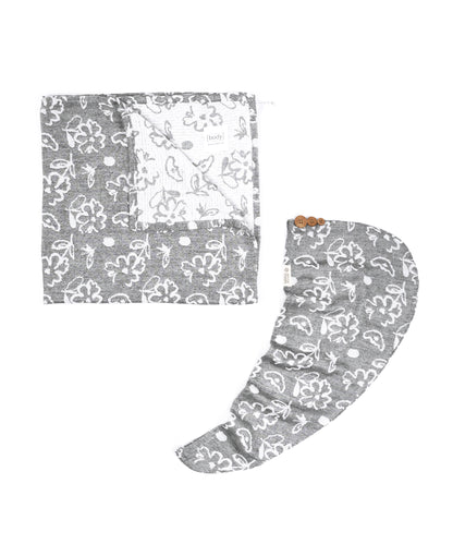Banana Floral Bath Towel + Hair Towel Combo set