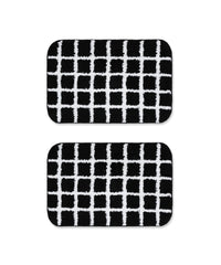 Checkered Bath Mat | Black Color | Pack of 2