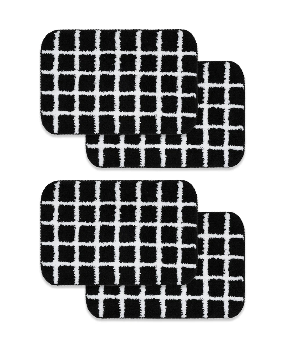 Checkered Bath Mat Pack of 4