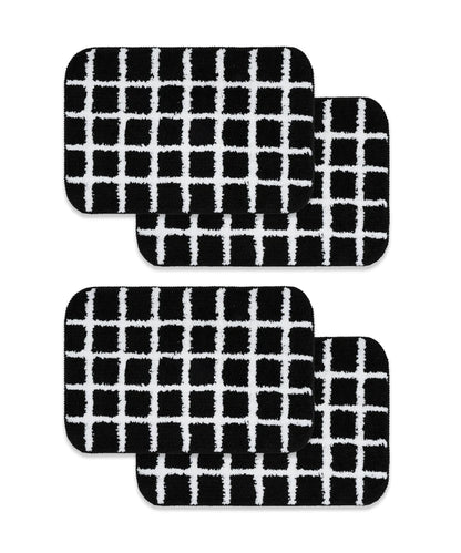 Checkered Bath Mat Pack of 4