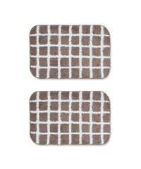 Checkered Bath Mat | Simply Taupe Color | Pack of 2