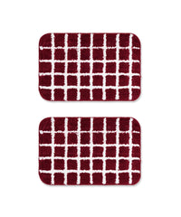 Checkered Bath Mat | Picante Color | Pack of 2