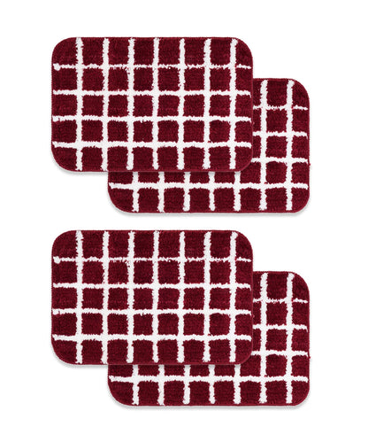 Checkered Bath Mat Pack of 4