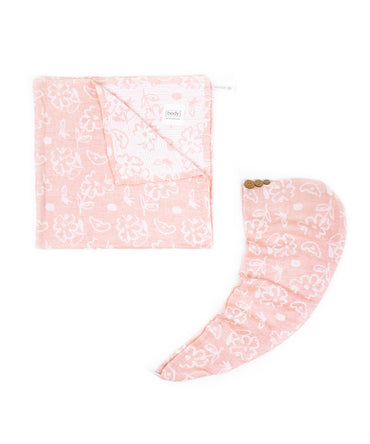 Banana Floral 2Bath Towel + 2Hair Towel Combo