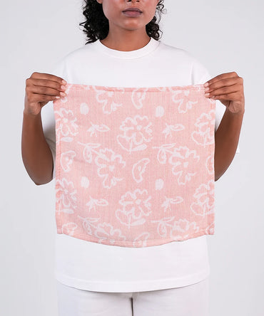 Banana Jacquard Floral Face Towel | 30 X 30 cm | 210 GSM |  Pack of 4