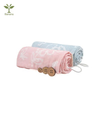 Banana Jacquard Floral Hair Towels |  25cm x 65cm x 5 cm | 300 GSM | pack of 2