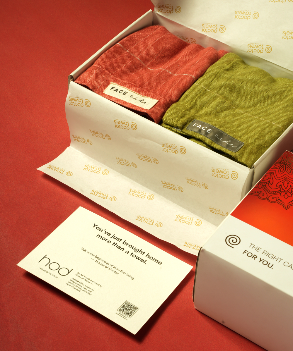 Aluvera Double Cloth Bath Towels | 230 GSM | 75 x 150 cm | Set of 2 - Aloe Green + Apricot Brandy