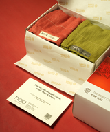 Aluvera Double Cloth Bath Towels | 330 GSM | 75 x 150 cm | Set of 2 - Aloe Green + Apricot Brandy