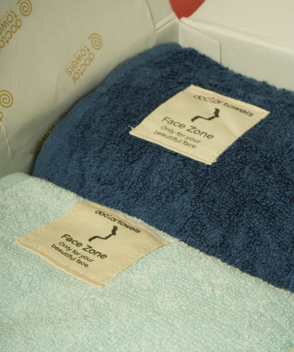 Banana Superlight Terry Bath Towels | 400 GSM | 75 x 150 cm | Set of 2 - French Blue + Delicate Blue