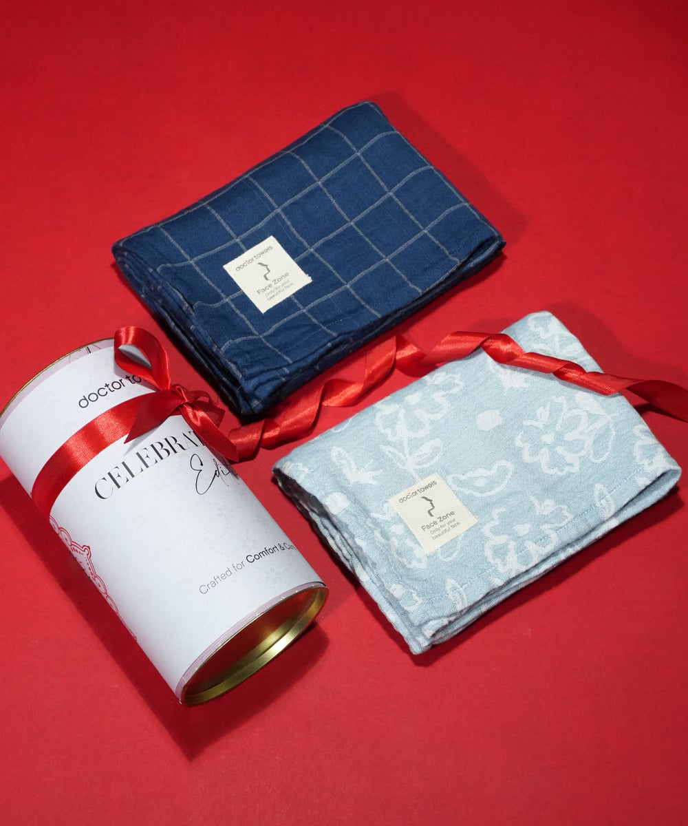 Banana Blue | Pack of 2 Bath Towels - Celebration Canister