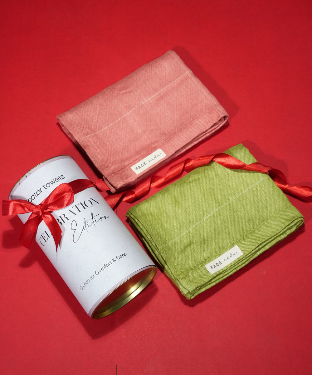 Aluvera | Pack of 2 Bath Towels - Celebration Canister