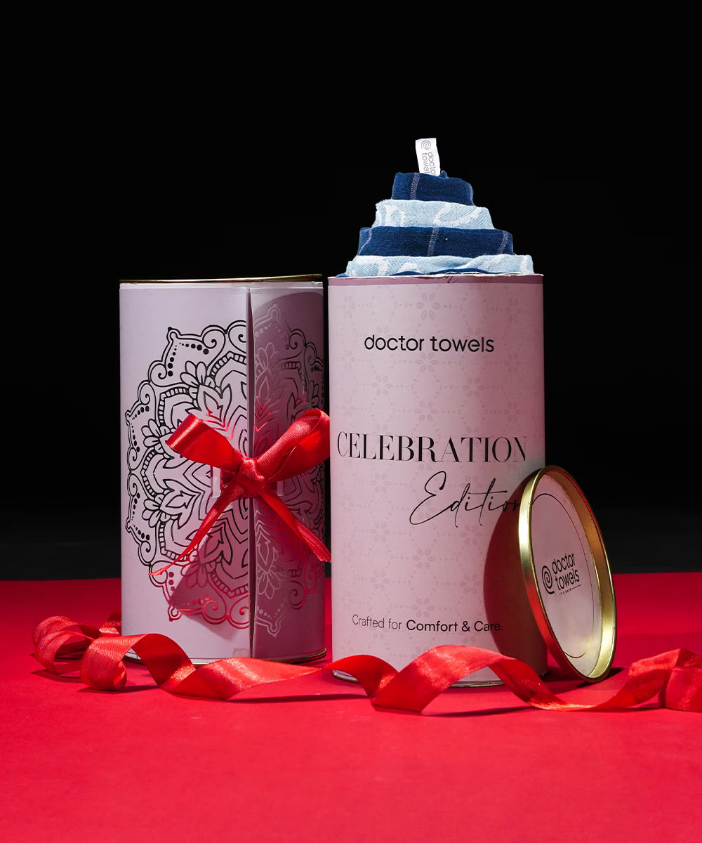 Banana Blue | Pack of 2 Bath Towels - Celebration Canister