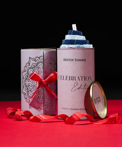 Banana Blue | Pack of 2 Bath Towels - Celebration Canister