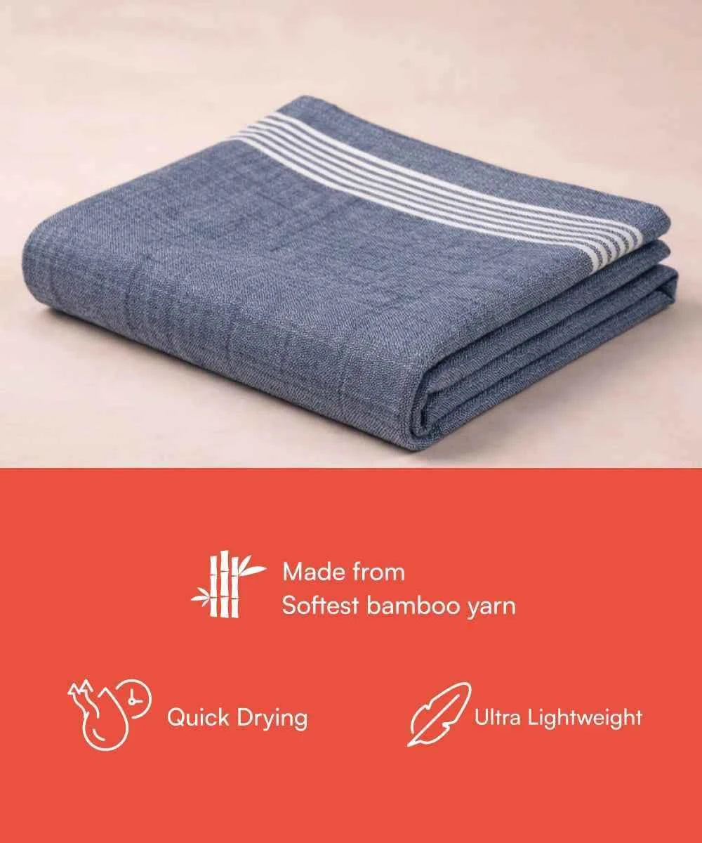 Bamboo Slub Bath Towels | 75 x 150 cm | Pack of 2 - Mens