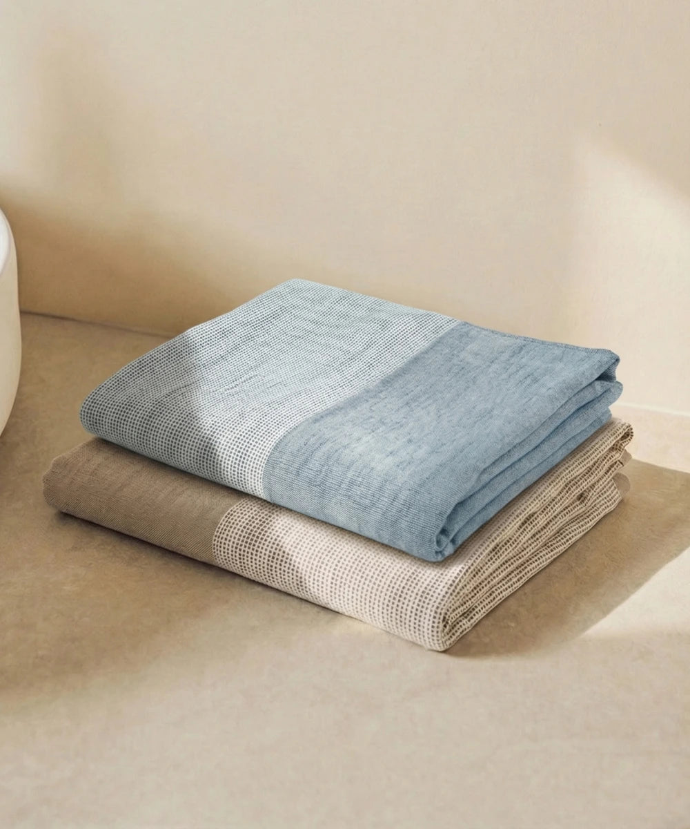 Bamboo Slub Bath Towels | 75 x 150 cm | Pack of 2 - Mens