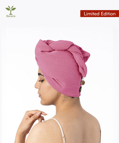 Banana Double Cloth Hair Towel | 350 GSM |  25cm x 65cm x 5 cm