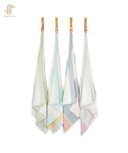 Bamboo Dobby Bath Towels- Pack of 4 | 70 x 140 cm