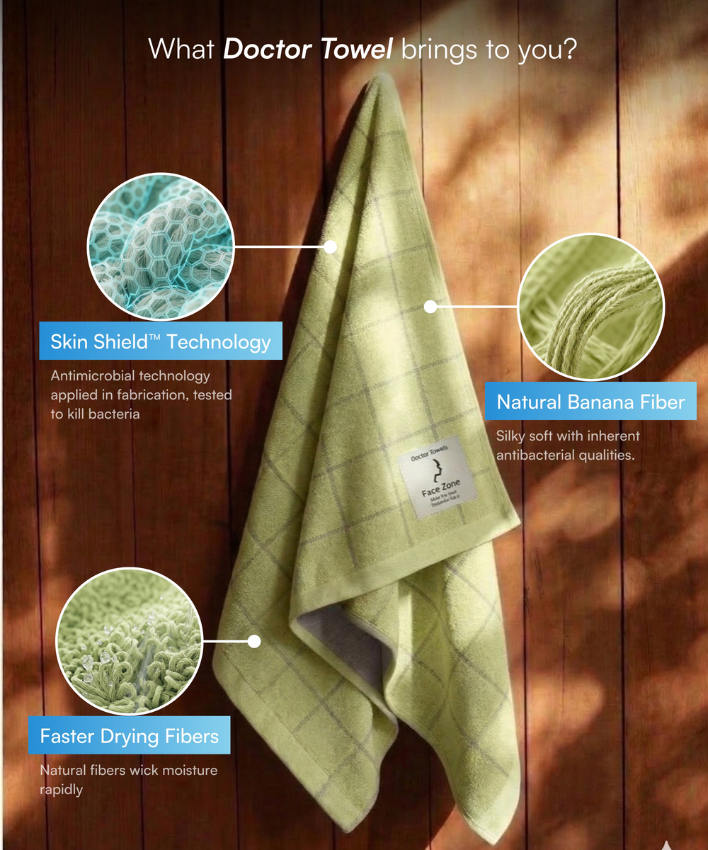 Banana Double Cloth Bath Towels | 330 GSM | 75 X 150 cm | Pack of 4