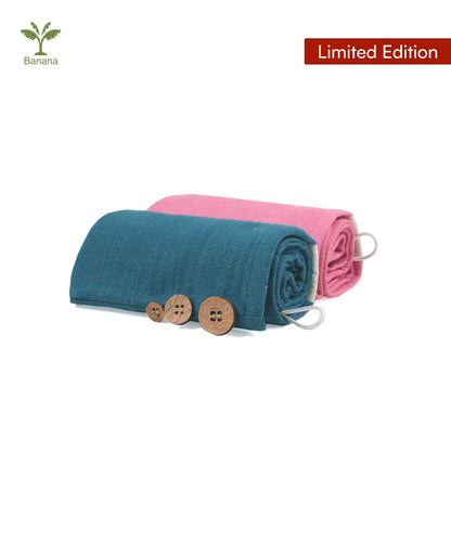 Banana Double Cloth Hair Towels |  25cm x 65cm x 5 cm | 350 GSM |  pack of 2