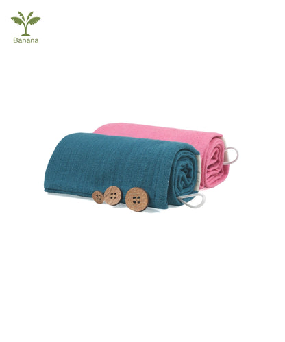 Banana Double Cloth Hair Towels |  25cm x 65cm x 5 cm | 350 GSM |  pack of 2
