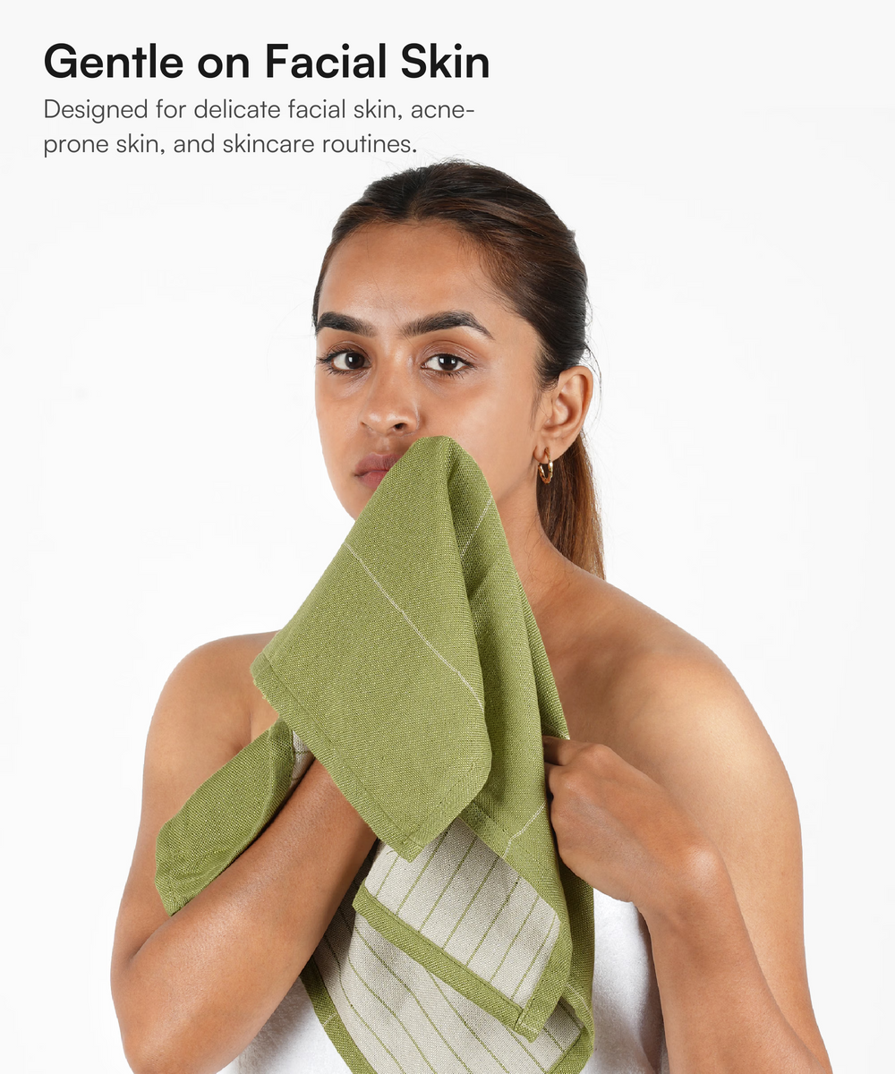 Aluvera Double Cloth Face Towel | 330 GSM | 30 x 30 cm | Pack of 4 (Copy)