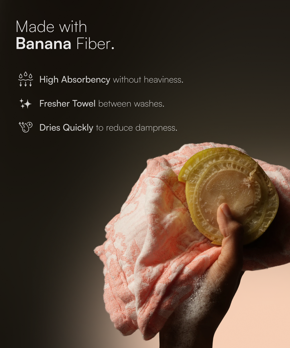 Banana Jacquard Floral Face Towel | 210 GSM | 30 X 30 cm | Pack of 2