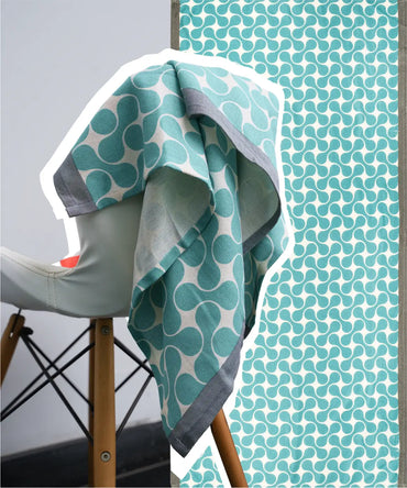 Turquoise Tile Bamboo Bath Towel | 200 GSM | 70 X 140 cm