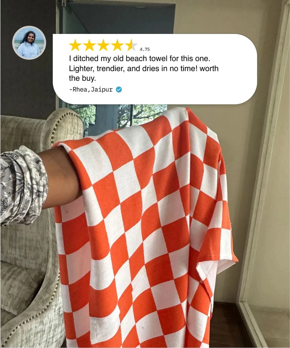 Citrus Checkered Bamboo Bath Towel