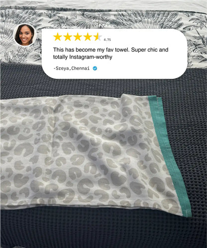 Sassy Leopard Bamboo Bath Towel | 200 GSM | 70 X 140 cm