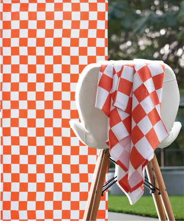 Citrus Checkered Bamboo Bath Towel | 200 GSM | 70 X 140 cm