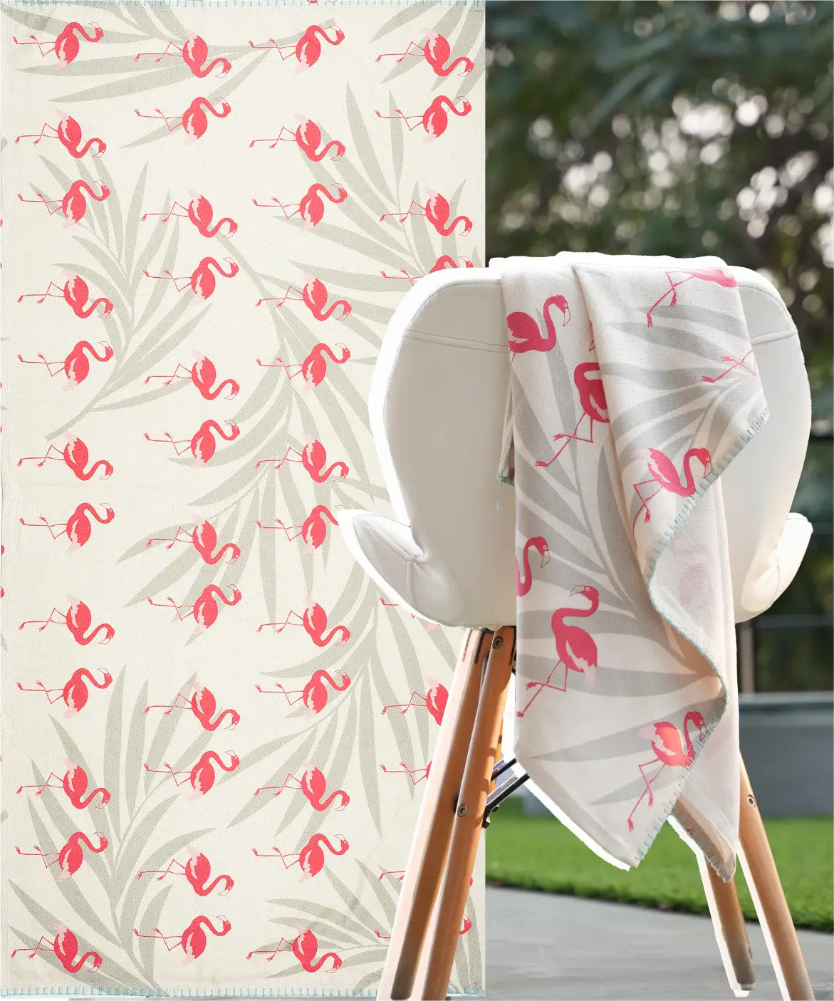 Tropical Flamingo Bamboo Bath Towel | 200 GSM | 70 X 140 cm