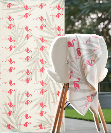 Tropical Flamingo Bamboo Bath Towel | 200 GSM | 70 X 140 cm