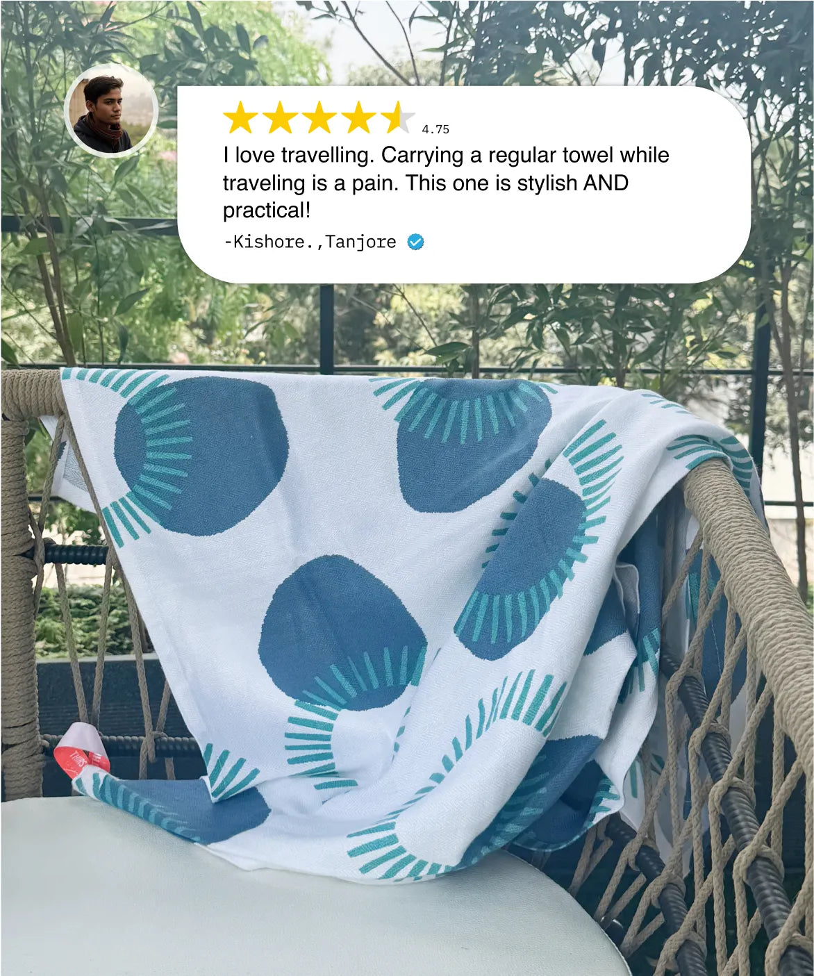 Circles Bamboo Bath Towel | 200 GSM | 70 X 140 cm