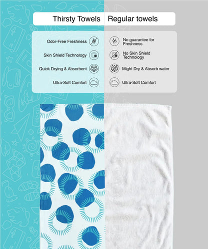 Circles Bamboo Bath Towel | 200 GSM | 70 X 140 cm