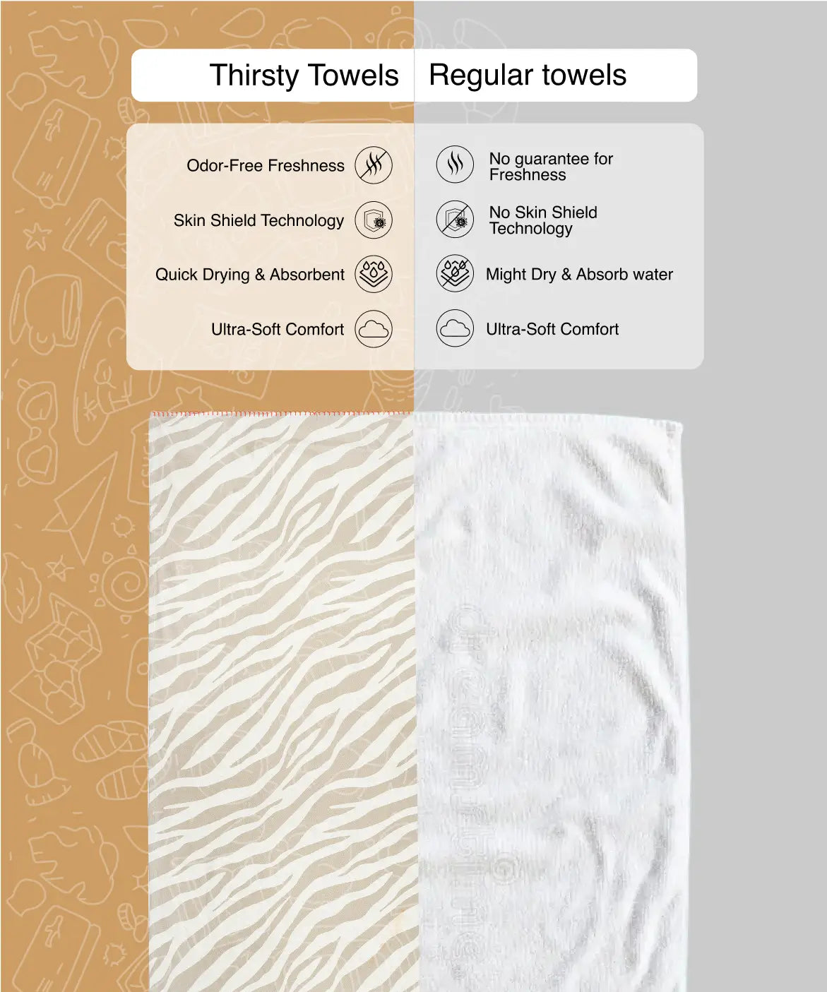 Taupe Tiger Bamboo Bath Towel | 200 GSM | 70 X 140 cm