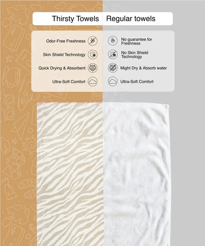 Taupe Tiger Bamboo Bath Towel | 200 GSM | 70 X 140 cm