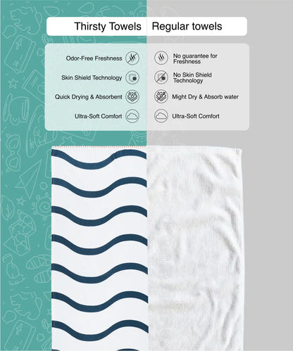 Twilight Wave Bamboo Bath Towel | 200 GSM | 70 X 140 cm