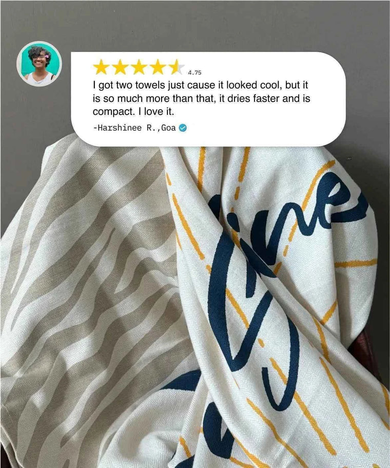 Designer Bamboo Beach Towels | 75 X 150 cm | 200 GSM | Pack of 4 | Two