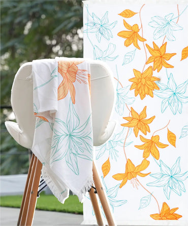 Sunlit Bloom Bamboo Bath Towel | 200 GSM | 70 X 140 cm
