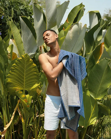 Best of Banana Bath Towel Pack of 2 - Blue Combo | 75 x 150 cm
