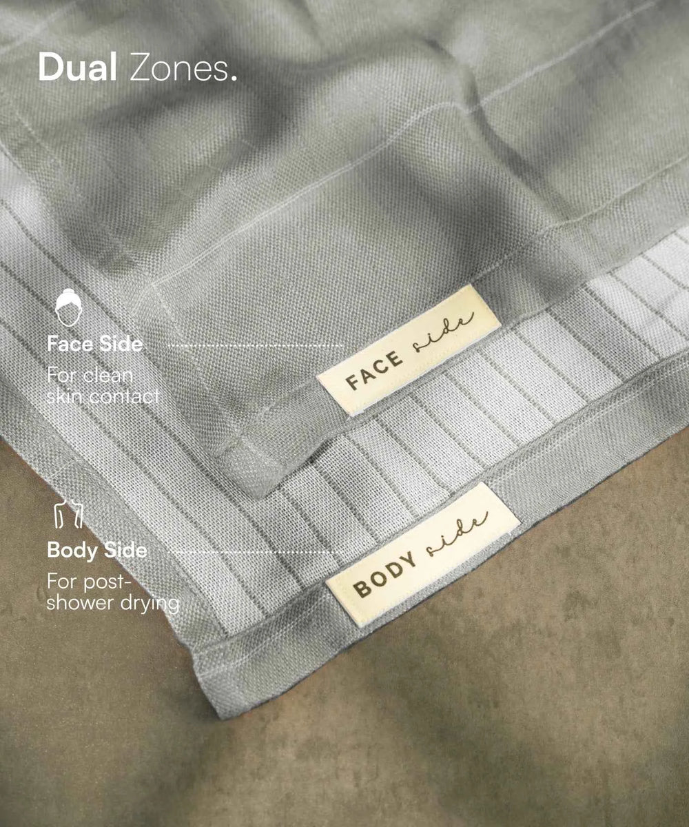 Aluvera Bath Towels | Pack of 2 | 75 x 150 cm - Sunset Gold & Forsted Grey