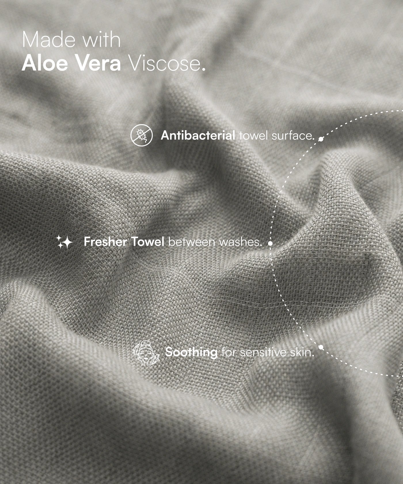 Aluvera Double Cloth Bath and Face Combo - Frosted Grey