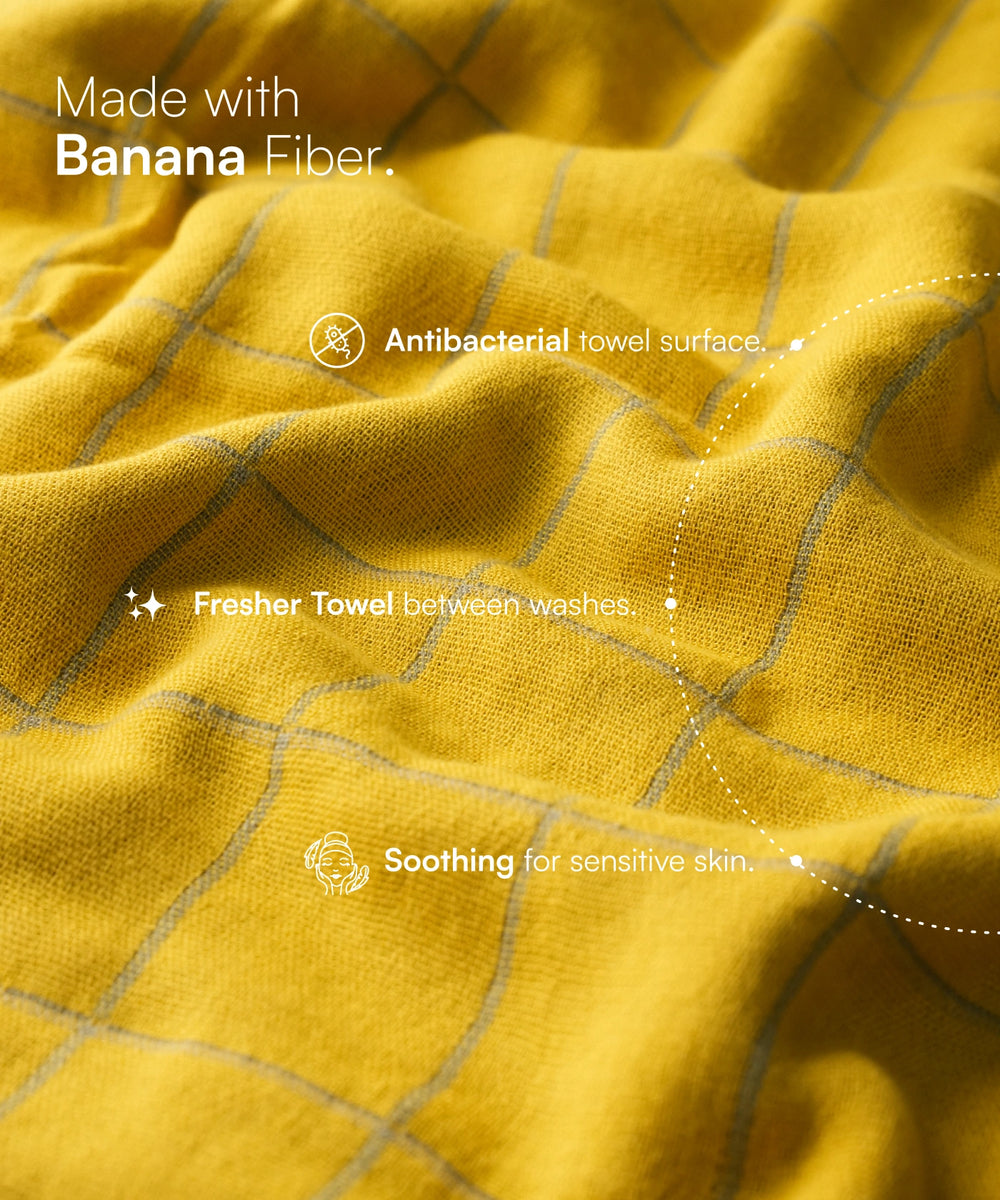 Banana Double Cloth Bath Towel | 330 GSM | 75 x 150 cm