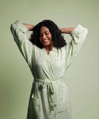 Banana Jacquard Floral Bathrobe