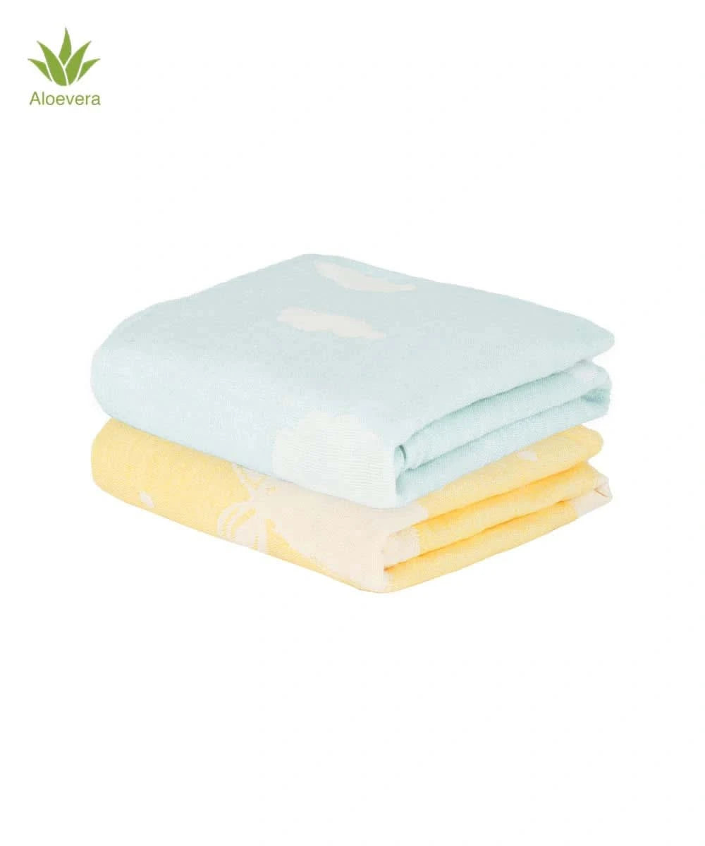 Aluvera Baby Bath Towel Pack of 2 | 300 GSM | 60 x 120 cm